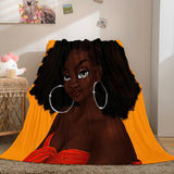 Black African Girl Flannel Blanket Throw Blanket Comforter Bed Sets - EBuycos