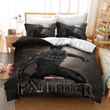 Black Panther Cosplay 3 Piece Bedding Set Duvet Cover Quilt Sheets Sets - EBuycos