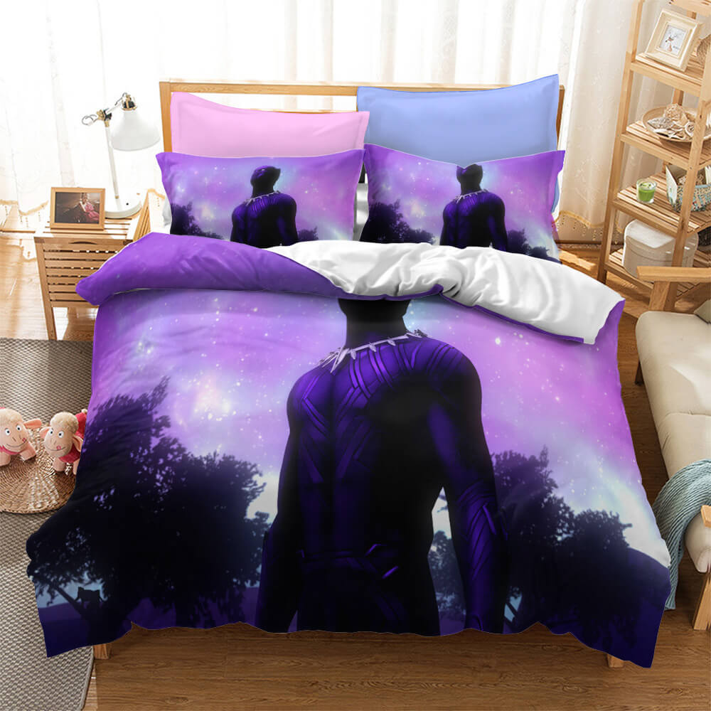 Black Panther Cosplay Bedding Set Duvet Cover Quilt Bed Sheets Sets - EBuycos