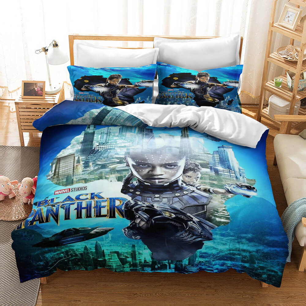 Black Panther Cosplay Bedding Set Duvet Cover Quilt Bed Sheets Sets - EBuycos