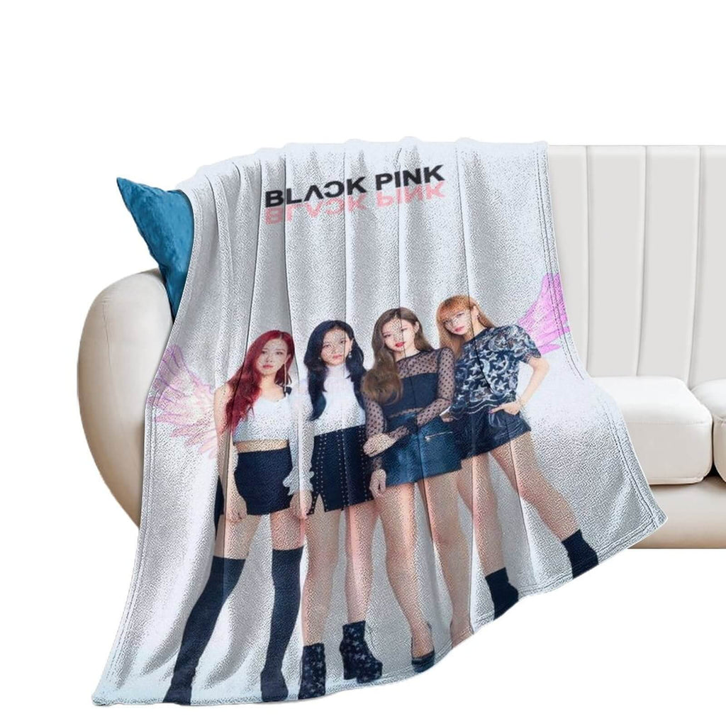 BlackPink Blanket Pattern Flannel Throw Room Decoration