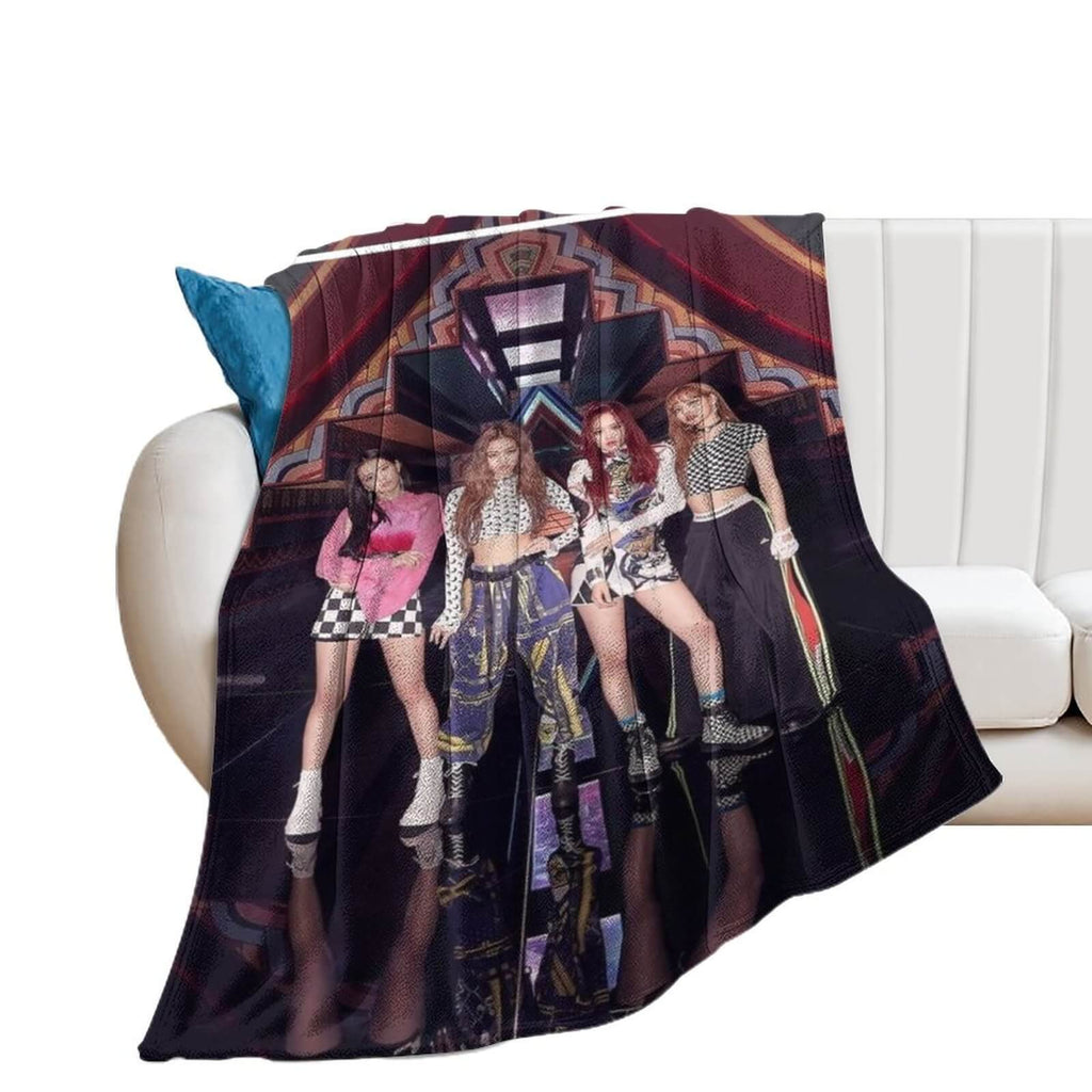 BlackPink Blanket Pattern Flannel Throw Room Decoration