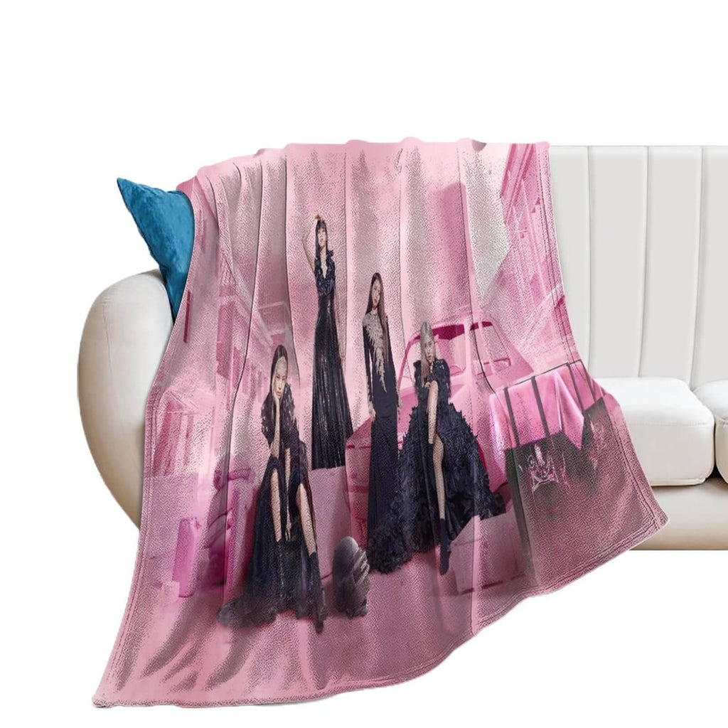 BlackPink Blanket Pattern Flannel Throw Room Decoration