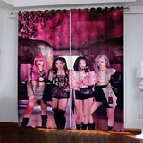 BlackPink Curtains Pattern Blackout Window Drapes