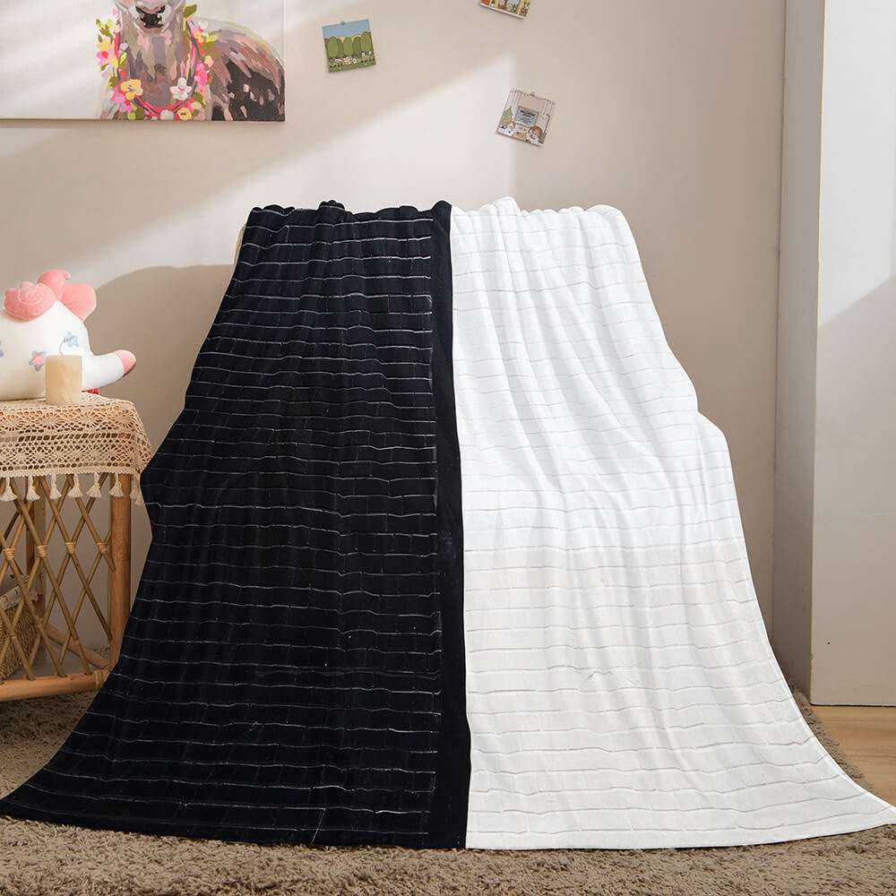 Black and White Flannel Fleece Throw Cosplay Blanket Comforter Sets - EBuycos