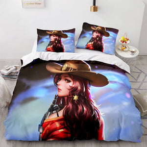 Blackwatch Mercy Overwatch Cosplay Bedding Set Duvet Covers Bed Sheets - EBuycos