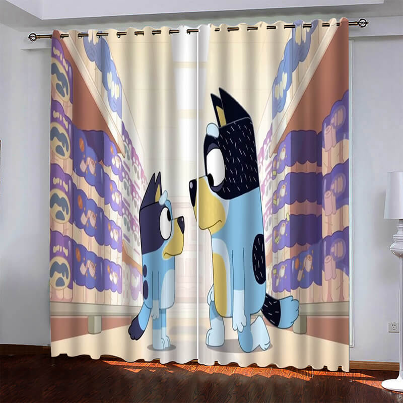 Bluey Curtains Blackout Window Drapes Room Decoration