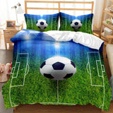 Boys Football Bedding Set Soccer Ball Duvet Cover Quilt Bed Linen Sets - EBuycos