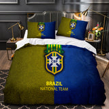 CBF Brazil France Football Team Bedding Set Duvet Covers Bed Sheets - EBuycos
