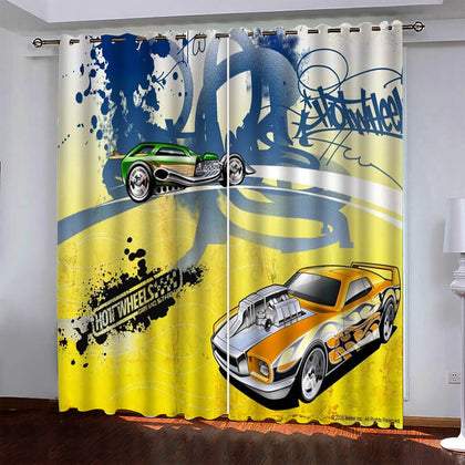 Car Model Hot Wheels Curtains Blackout Window Drapes