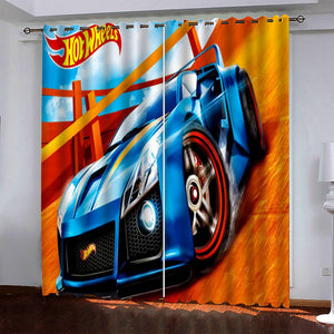 Car Model Hot Wheels Pattern Curtains Blackout Window Drapes