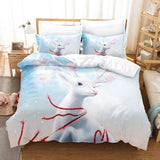Cartoon Animal Deer Elk Bedding Set Duvet Cover Quilt Bed Sheets Sets - EBuycos