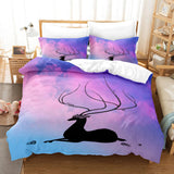 Cartoon Animal Deer Elk Bedding Set Duvet Cover Quilt Bed Sheets Sets - EBuycos