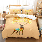 Cartoon Animal Deer Elk Bedding Set Duvet Cover Quilt Bed Sheets Sets - EBuycos