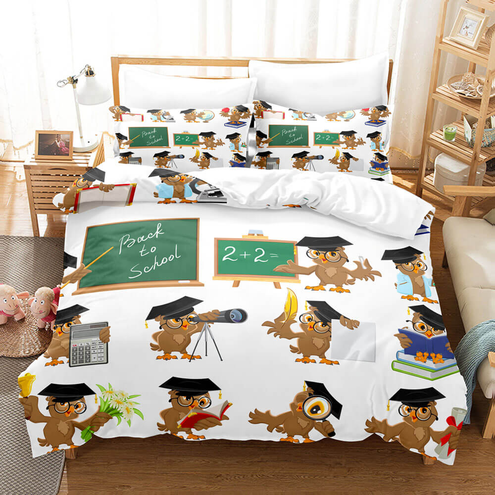 Cartoon Animals Owl Bedding Sets Duvet Covers Quilt Bed Linen Sheets - EBuycos