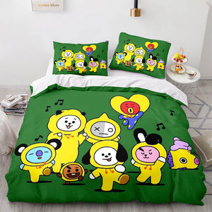 Cartoon BT21 BTS Butter Bedding Set Quilt Duvet Cover Bedding Sets - EBuycos