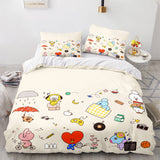 Cartoon BT21 BTS Butter Bedding Set Quilt Duvet Covers Bedding Sets - EBuycos