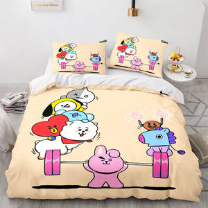 Cartoon BT21 BTS Butter Bedding Set Quilt Duvet Covers Bedding Sets - EBuycos