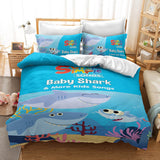Cartoon Baby Shark Bedding Set Kids Quilt Duvet Covers Bed Sheets Sets - EBuycos