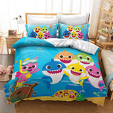 Cartoon Baby Shark Bedding Set Kids Quilt Duvet Covers Bed Sheets Sets - EBuycos