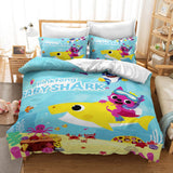 Cartoon Baby Shark Bedding Set Kids Quilt Duvet Covers Bed Sheets Sets - EBuycos