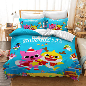 Cartoon Baby Shark Cosplay Bedding Set Duvet Covers Bed Sheets Sets - EBuycos