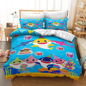 Cartoon Baby Shark Cosplay Bedding Set Duvet Covers Bed Sheets Sets - EBuycos