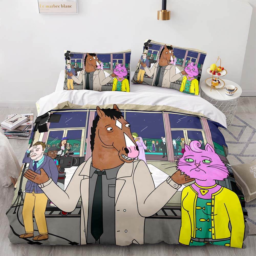 Cartoon BoJack Horseman Bedding Set Quilt Duvet Cover Bedding Sets - EBuycos
