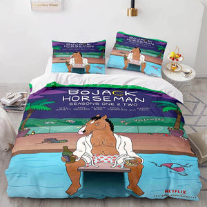 Cartoon BoJack Horseman Bedding Set Quilt Duvet Cover Bedding Sets - EBuycos
