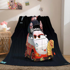 Cartoon Cars Blanket Flannel Throw Room Decoration