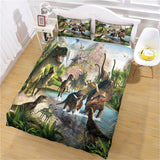 Cartoon Dinosaur Bedding Set Cosplay Quilt Cover Without Filler
