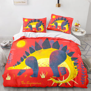 Cartoon Dinosaur Cosplay 3 Piece Bedding Sets Duvet Covers Bed Sheets - EBuycos