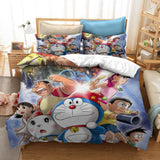 Cartoon Doraemon Cosplay Bedding Set Duvet Covers Comforter Bed Sheets - EBuycos