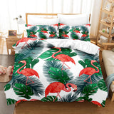 Cartoon Flamingo Bedding Set 3 Piece Duvet Covers Comforter Bed Sheets - EBuycos