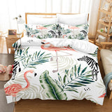 Cartoon Flamingo Bedding Set 3 Piece Duvet Covers Comforter Bed Sheets - EBuycos
