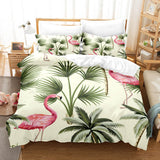 Cartoon Flamingo Bedding Set 3 Piece Duvet Covers Comforter Bed Sheets - EBuycos
