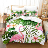 Cartoon Flamingo Bedding Set 3 Piece Duvet Covers Comforter Bed Sheets - EBuycos