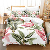 Cartoon Flamingo Bedding Set 3 Piece Duvet Covers Comforter Bed Sheets - EBuycos