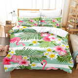 Cartoon Flamingo Bedding Set 3 Piece Duvet Covers Comforter Bed Sheets - EBuycos