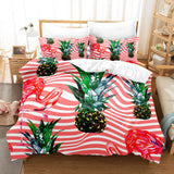 Cartoon Flamingo Bedding Set 3 Piece Duvet Covers Comforter Bed Sheets - EBuycos