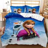 Cartoon Frozen Cosplay Bedding Set Quilt Duvet Cover Bed Sheets Sets - EBuycos