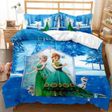 Cartoon Frozen Cosplay Bedding Set Quilt Duvet Cover Bed Sheets Sets - EBuycos