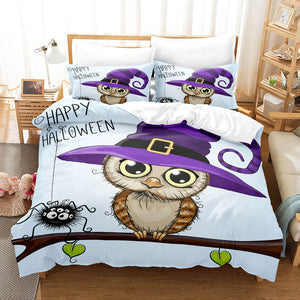 Cartoon Hand Painted Owl Bedding Sets Duvet Covers Quilt Bed Sheets - EBuycos