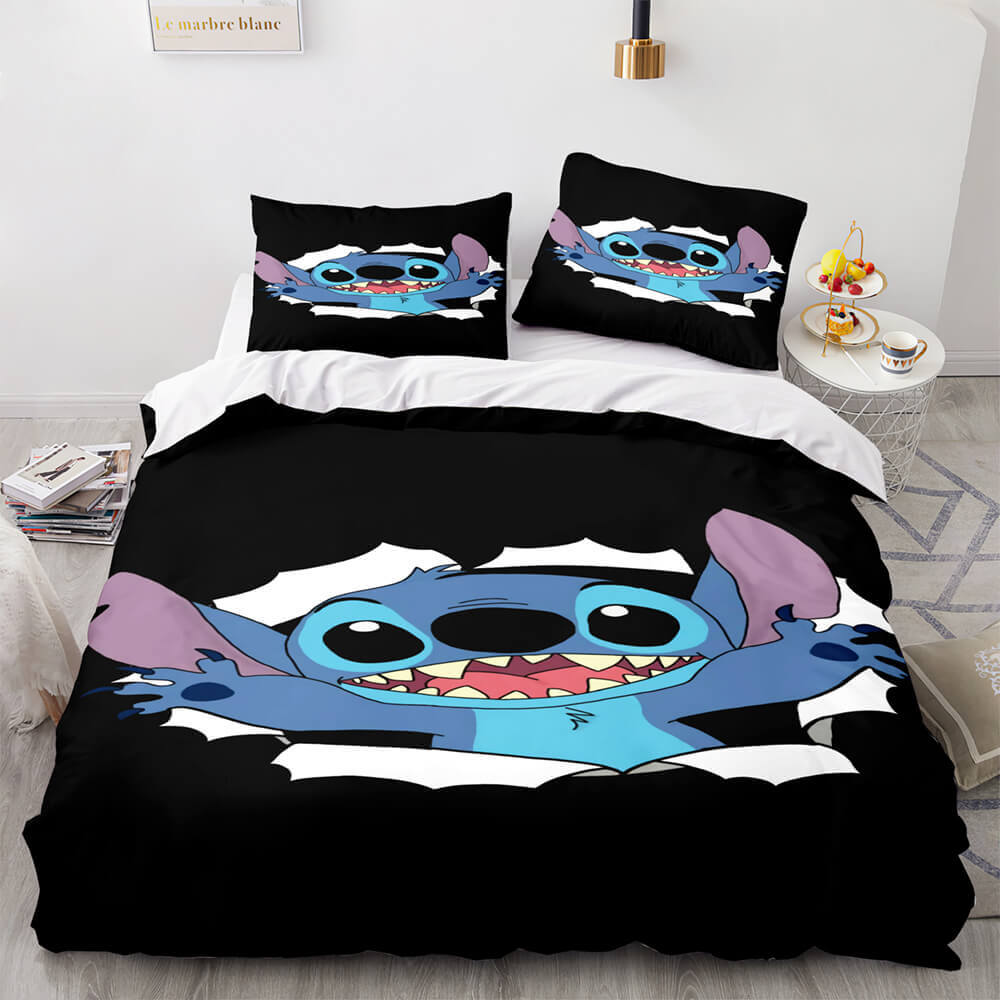 Cartoon Lilo and Stitch Cosplay Bedding Set Duvet Cover Bed Sheets Sets - EBuycos
