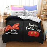 Cartoon Mickey Mouse Bedding Set Duvet Cover Christmas Bed Sheets Sets - EBuycos