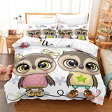 Cartoon Owl Bedding Sets Duvet Covers Quilt Bed Linen Sheets Sets - EBuycos