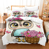 Cartoon Owl Bedding Sets Duvet Covers Quilt Bed Linen Sheets Sets - EBuycos