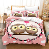 Cartoon Owl Bedding Sets Duvet Covers Quilt Bed Linen Sheets Sets - EBuycos