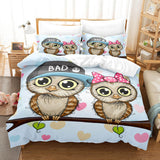 Cartoon Owl Bedding Sets Duvet Covers Quilt Bed Linen Sheets Sets - EBuycos
