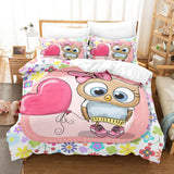 Cartoon Owl Bedding Sets Duvet Covers Quilt Bed Sheets Birthday Gift - EBuycos
